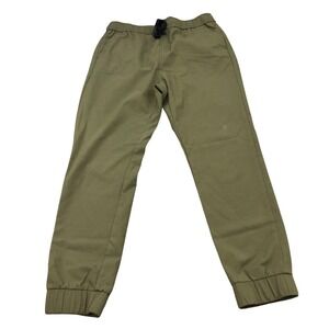 Baubax Twill Jogger Mens Large Olive Green Merino Wool Bamboo Travel Pants